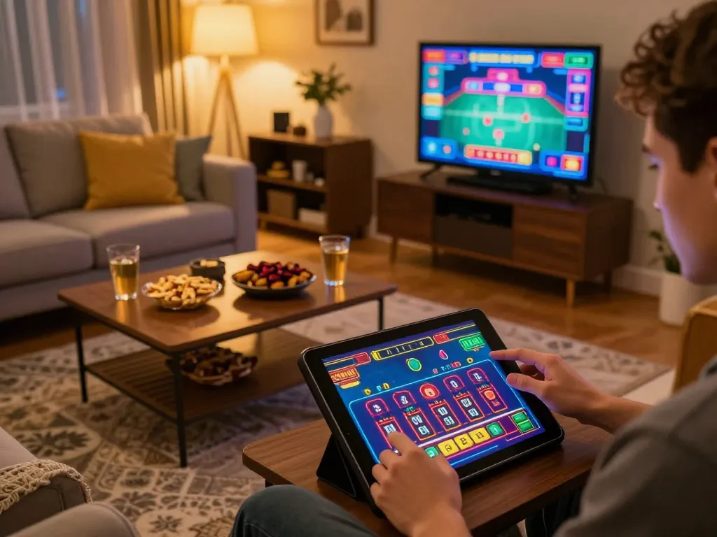 Engaging gameplay on pg88 platform with player using tablet for live casino action.