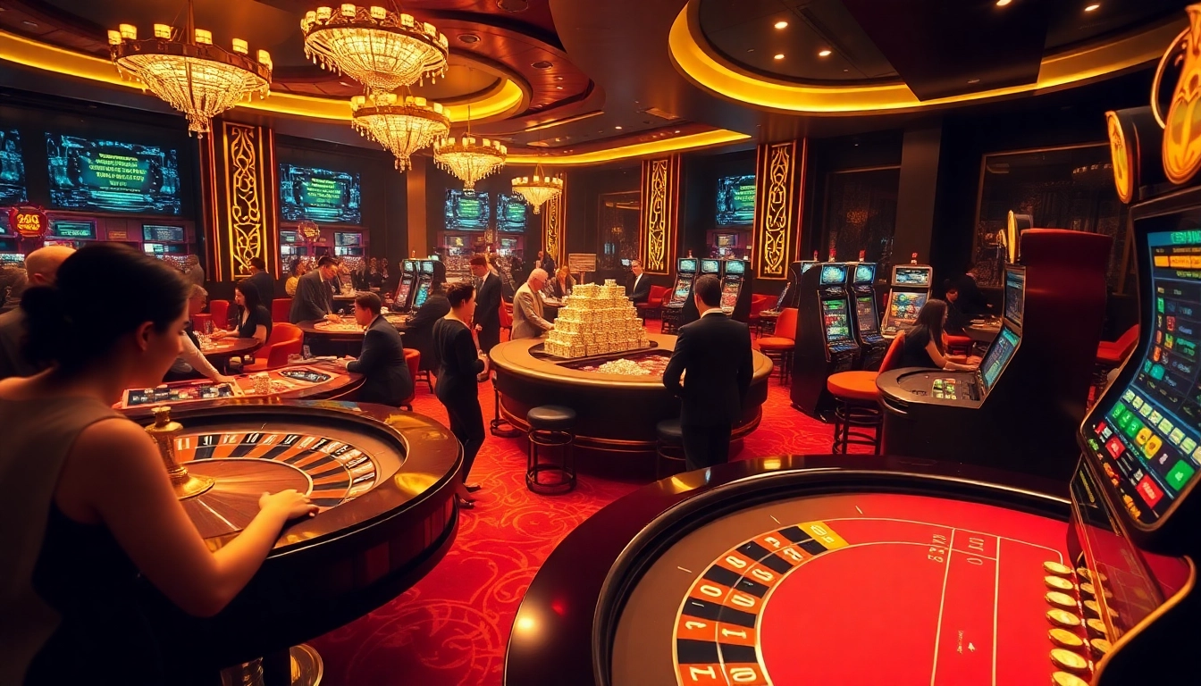 The hidden wiki dark web reveals a luxurious casino experience with players at roulette and poker tables, capturing excitement.