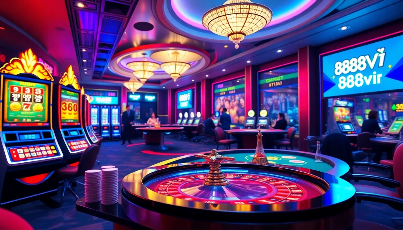 Experience the excitement of online gaming at trang chủ 888vi, featuring vibrant slot machines and thrilling casino action.