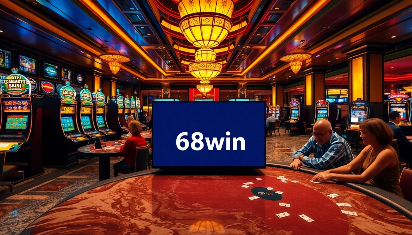 Experience thrilling gaming excitement at the 68win link with vibrant casino tables and slot machines.