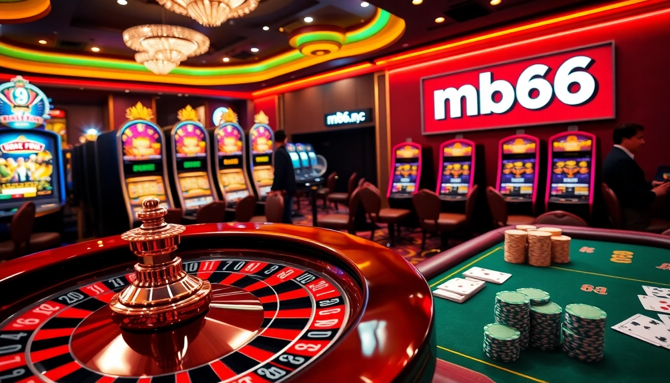 Experience the thrill of gaming at mb66.nyc with a vibrant casino atmosphere featuring roulette and poker.