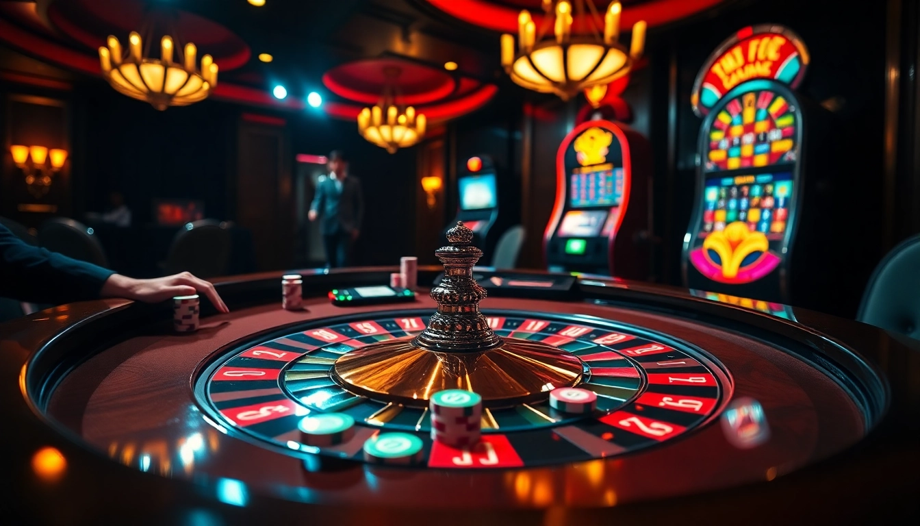 Exciting casino gameplay at km1888b with vibrant tables and engaging players.
