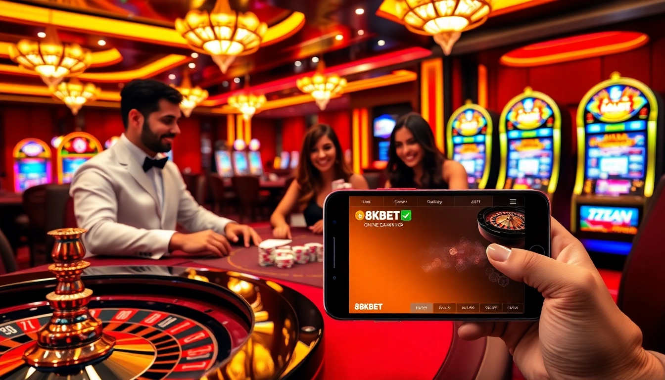 Experience thrilling gameplay at 8KBET with vibrant casino visuals and professional gaming tables.