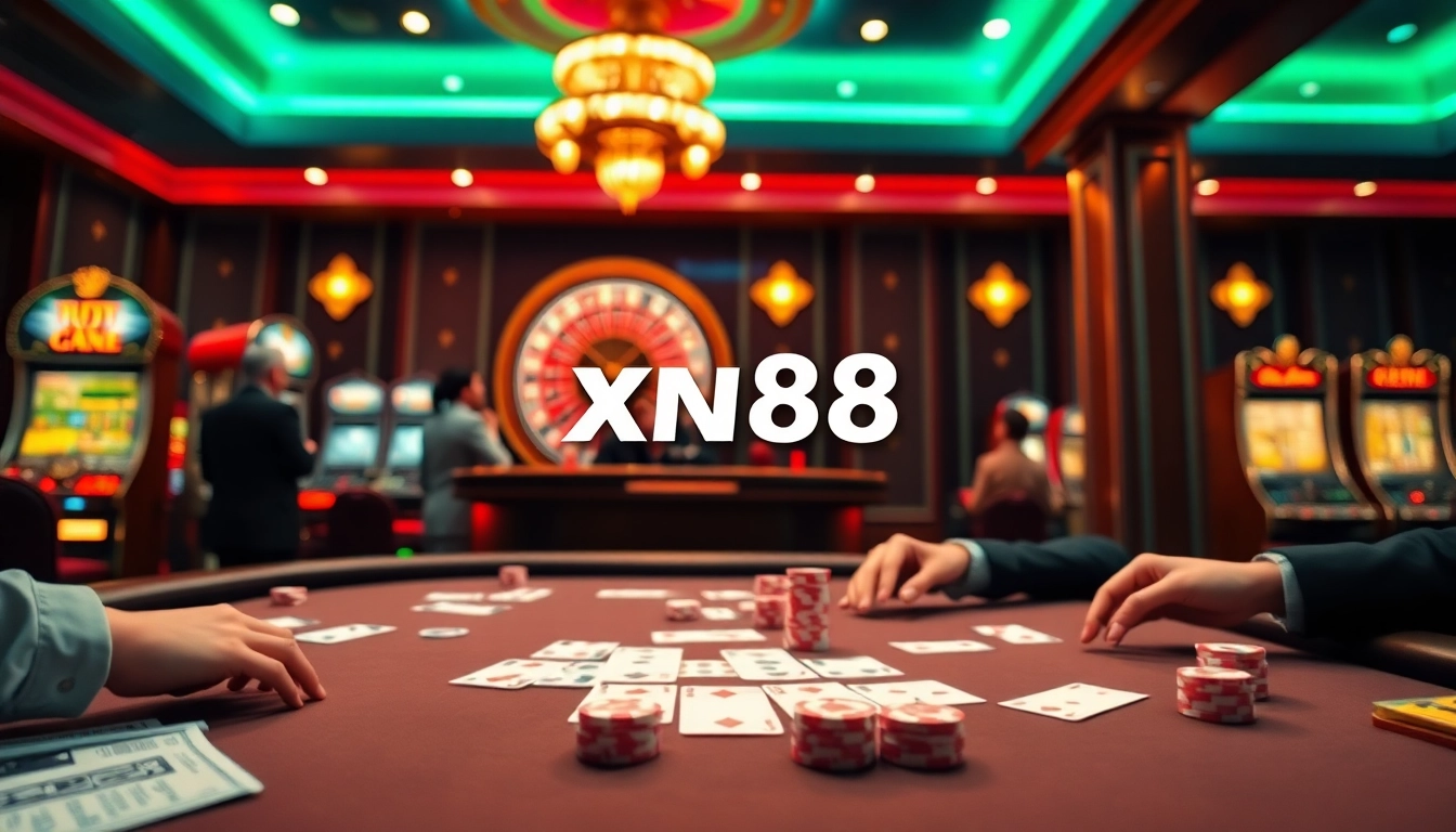 Experience the excitement of online gaming at xn88 link with vibrant casino elements and players.