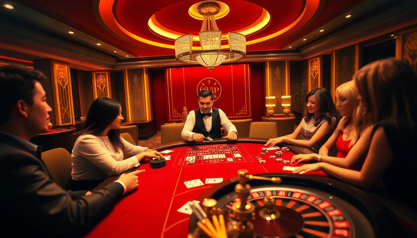 Experience thrilling moments at 68VIP casino tables with poker chips and live dealers.